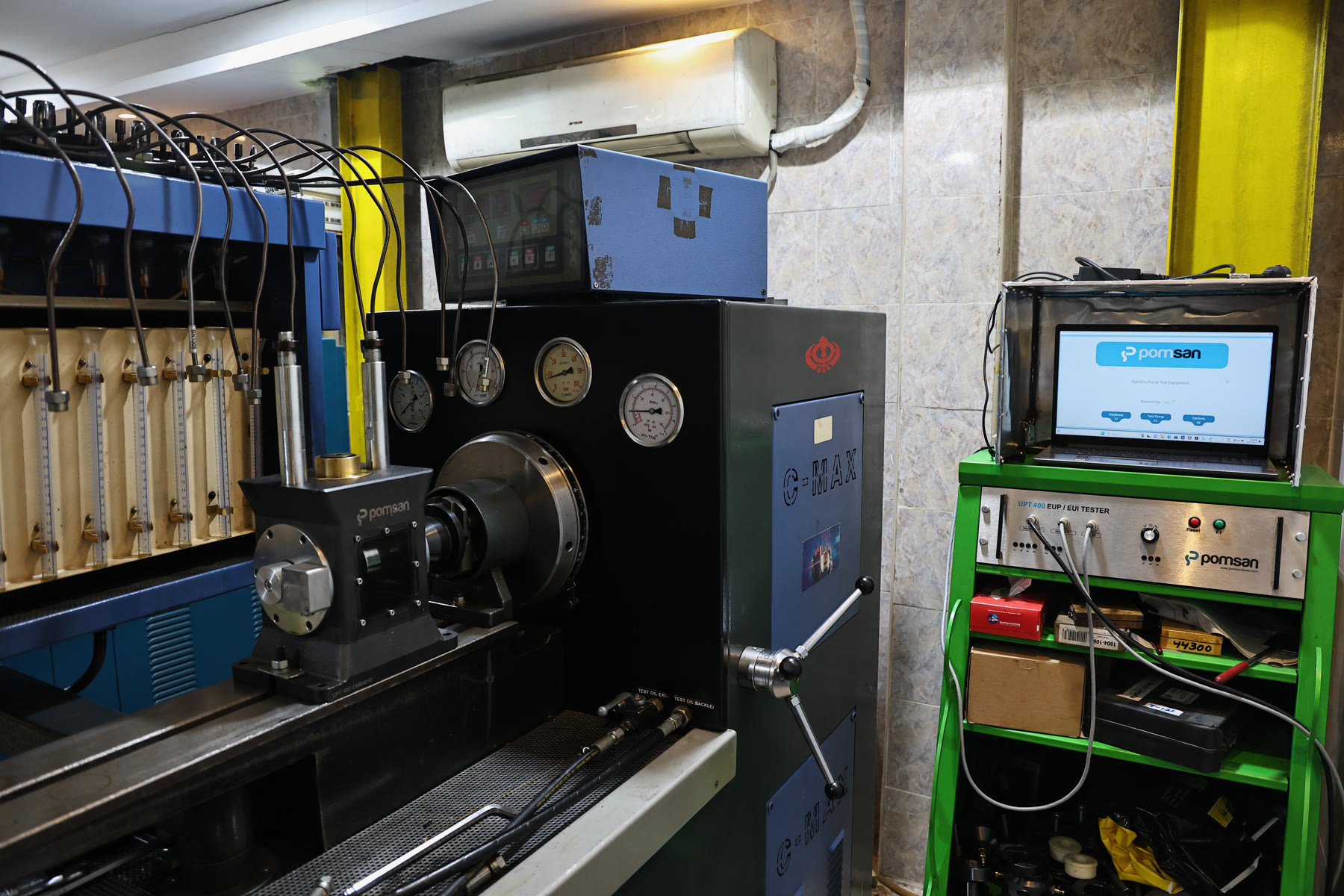 Workshop test equipment used while diagnosing diesel starting faults