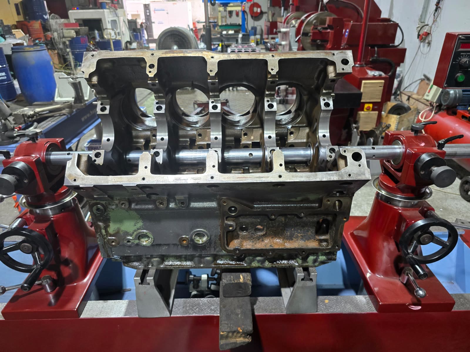 Generator engine stripped to the block during a major overhaul at Abra Diesel, Sharjah