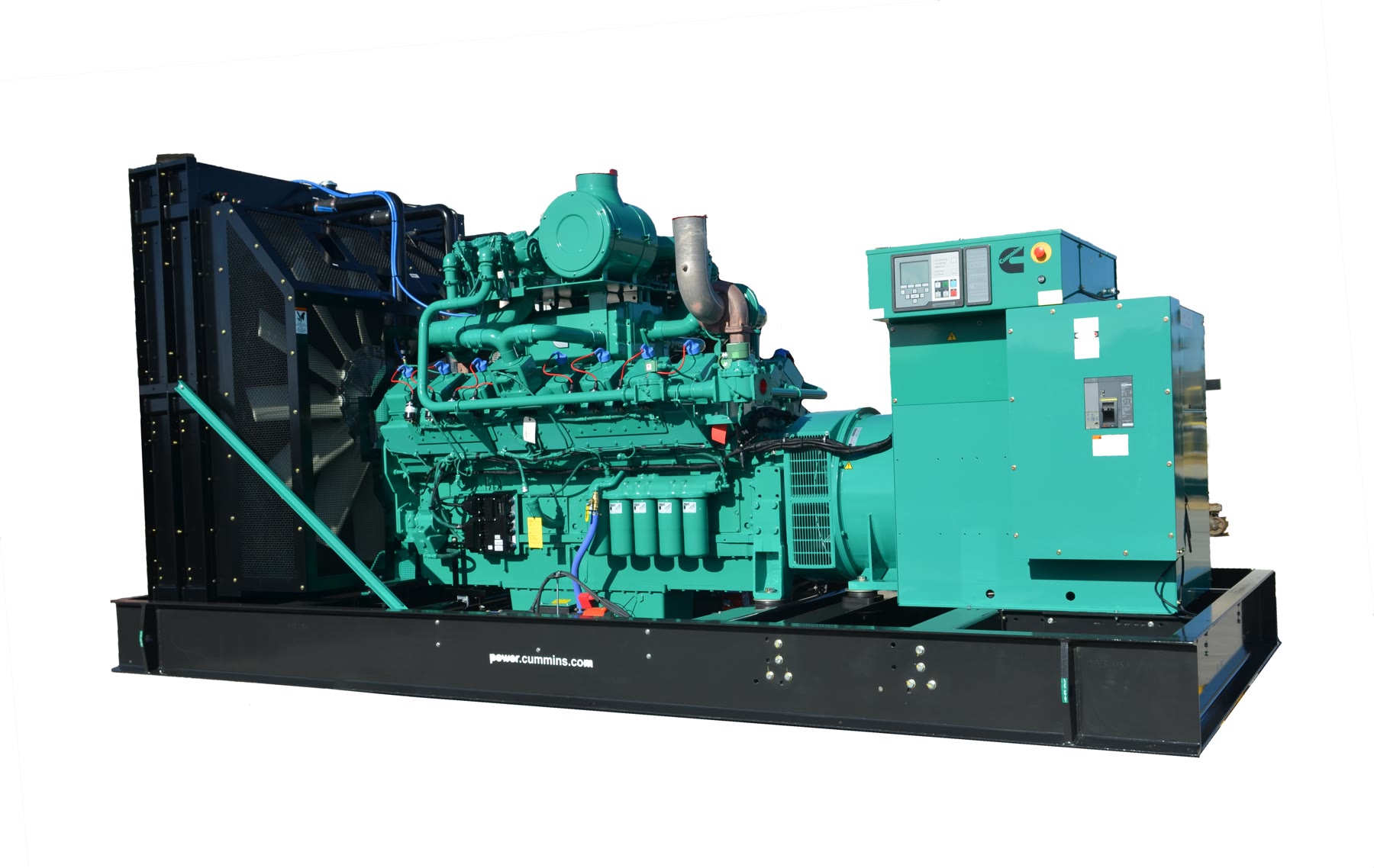 Cummins GTA50 generator set with radiator and control panel