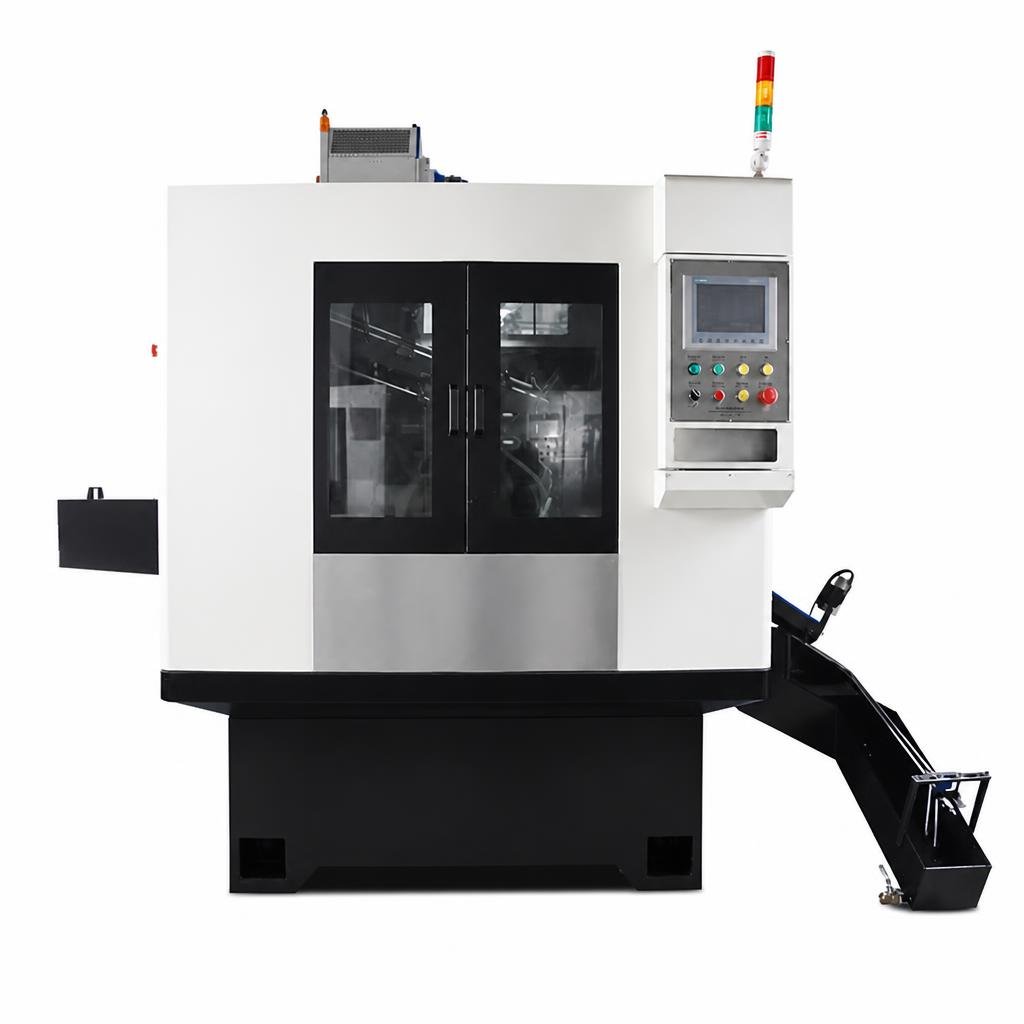 Enclosed CNC valve-seat machining centre with control panel
